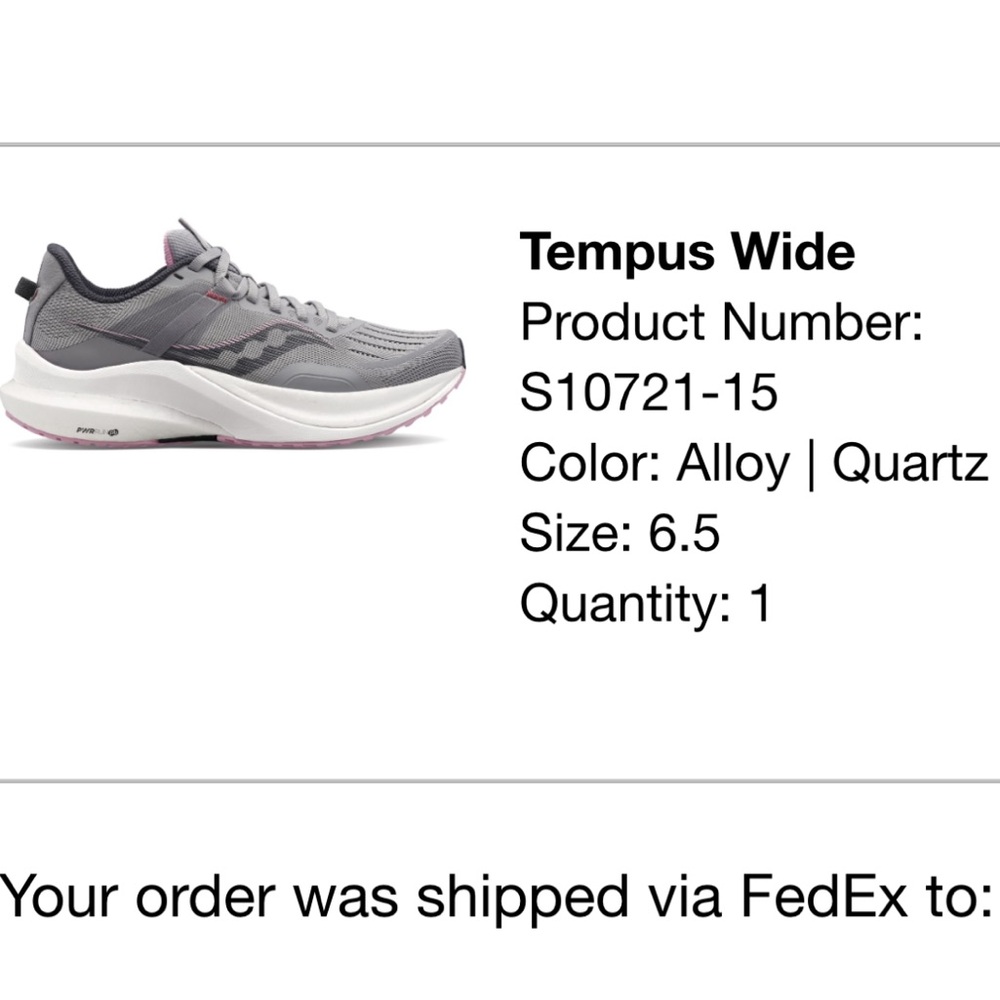 Saucony Tempus Wide Alloy/Quartz Gray Running Shoes with Pink Accent